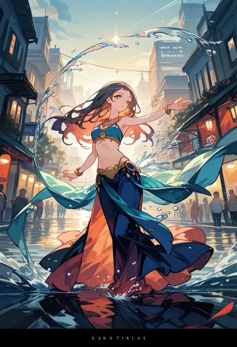 cover page, highres, top quality, best quality, paid reward available, unparalleled masterpiece, perfect artwork, absurdres, High-quality illustrations, super high resolution, detailed background, perfect anatomy, dancer, graceful, elegant pose, joy, city ...