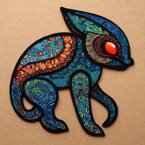 Create a visually stunning and captivating representation of never-before-seen magical creatures from Mars. These creatures are both cute and dark, with a unique bioluminescent quality. The design should incorporate elements of zentangle art, with intricat...