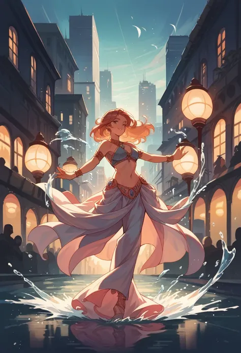 cover page, highres, top quality, best quality, paid reward available, unparalleled masterpiece, perfect artwork, absurdres, High-quality illustrations, super high resolution, detailed background, perfect anatomy, dancer, graceful, elegant pose, joy, city ...