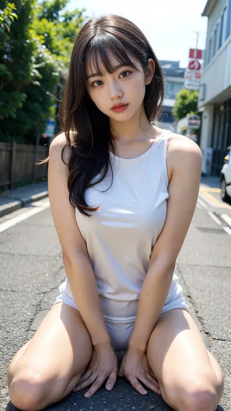 masterpiece, One woman per photo, Full Body Shot, Young and beautiful woman in Japan, Super cute face, 15 years old, Sweaty body, Glossy Lips, Open your mouth, Attractive person, Close ~ eyes, Busty women, Completely naked,The bigana is spread open and sho...