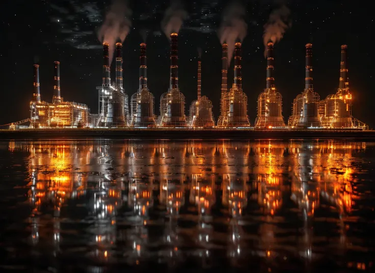 wireframe hologram of thermal power plant,
thermal power plants do not emit light,rendered in the style of a 3d rendering with a...