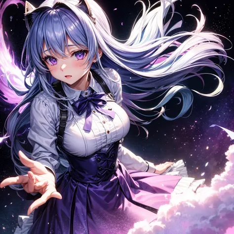 waifu in a cloud of ultra violet dust