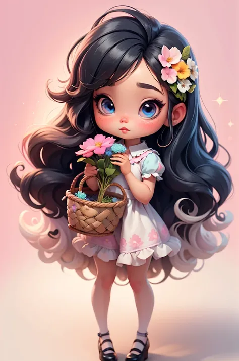 imagem de alta qualidade de uma boneca chibi megan fox: boneca chibi ,illustration,detalhes delicados,pose encantadora,lovely ex...