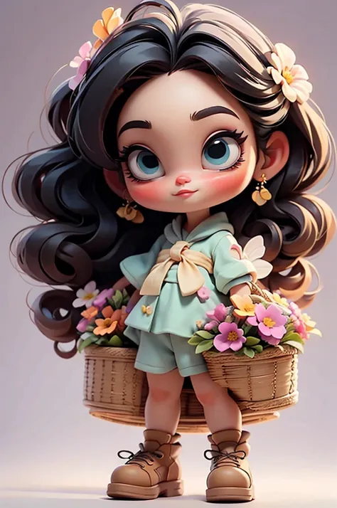 imagem de alta qualidade de uma boneca chibi megan fox: boneca chibi ,illustration,detalhes delicados,pose encantadora,lovely ex...