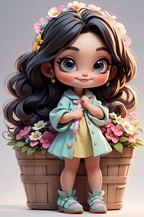 imagem de alta qualidade de uma boneca chibi megan fox: boneca chibi ,illustration,detalhes delicados,pose encantadora,lovely ex...