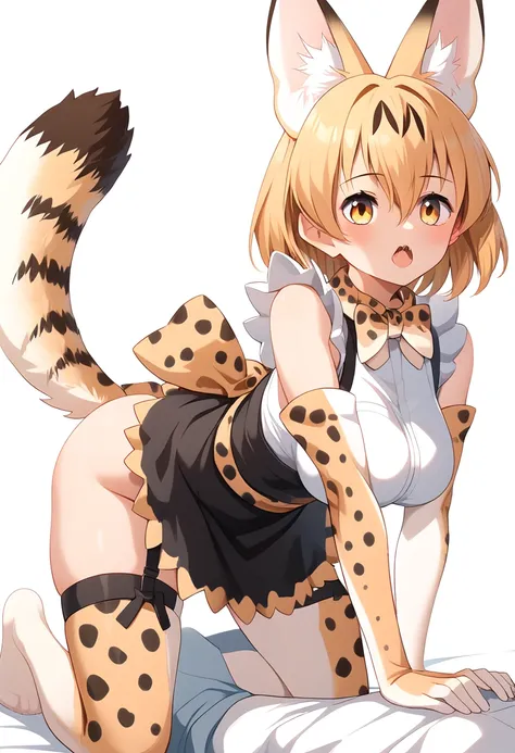 Score_9, Score_8_up, Score_7_up, Score_6_up, Score_5_up, Score_4_up, source_anime, 1girl, nsfw, servalkemono, serval ears, serval tail, maid, anal sex, doggystyle, deep penetration