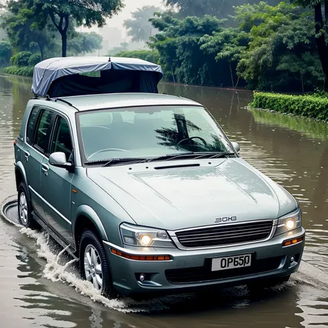 Delhi heavy rain, cars converted into boat