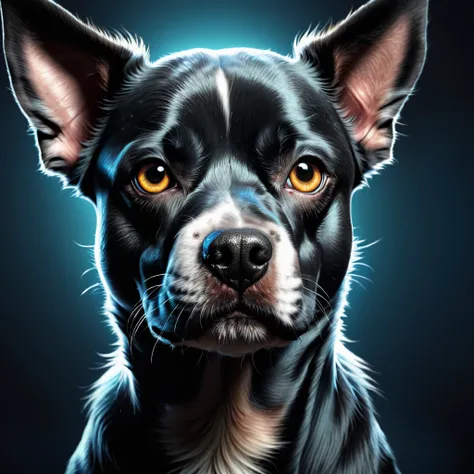 Create a portrait of dog in monster form, detailed cg, realistic portrait.