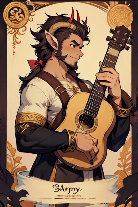 male handsome furry satyr bard