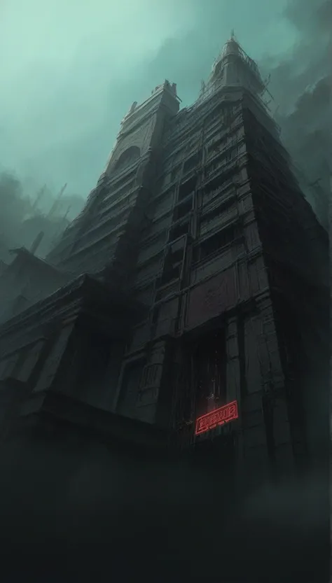 a golden temple Amritsar foggy sky, (neotokyo), dark gurdwara, still from the movie bladerunner, dystopian atmosphere, cyberpunk 
, akira movie style, neo brutalism, neotokyo source, brutalist dark fantasy, blade runner concept art, dystopian brutalist atm...