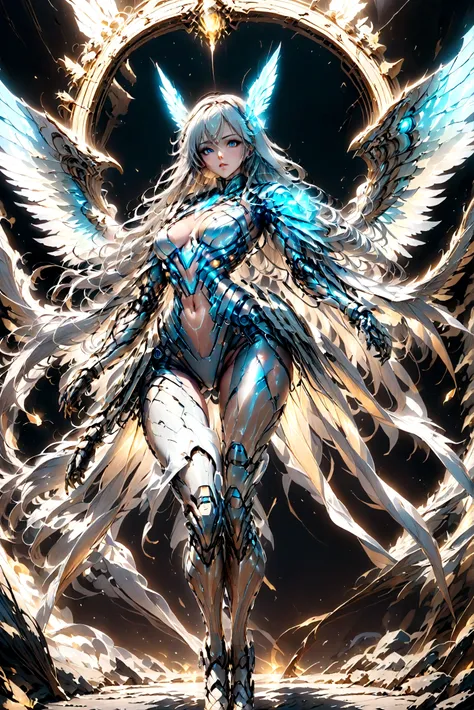 you have a mission!! task (((the most beautiful bionic angel in a perfectly tailored outfit in a given situation))), (give the s...