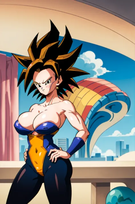 ultra detailed, masterpiece, best quality, solo, soft smile, light smile, Caulifla, Dragon Ball,
1girl, black eyes, black hair, long hair, sexy bunny costume, playboy, big breast, big ass, neck red moño,  confused face expresion, sin imperfecciones, dibujo...