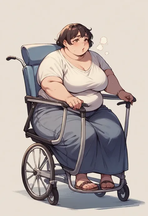 Obese woman in wheelchair