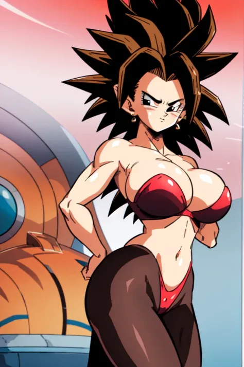 ultra detailed, masterpiece, best quality, solo, soft smile, light smile, Caulifla, Dragon Ball,
1girl, black eyes, black hair, long hair, sexy bunny costume, playboy, big breast, big ass, neck red moño,  confused face expresion, sin imperfecciones, dibujo...