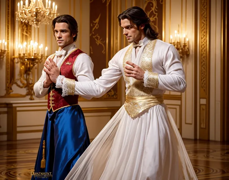 The Male Beast from the live action Disney beauty and the beast in his fancy elegant dancing outfit with his really really really really white fancy silk chiffon tulle lace longest handkerchiefs on his hands and sweeping his hand and bowing even lower to t...