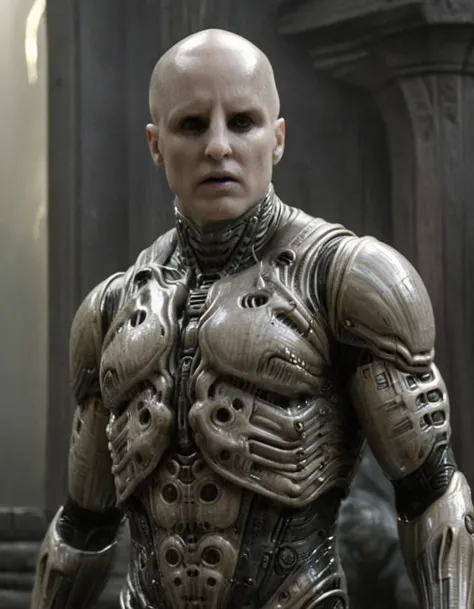 engineer1024, cinematic movie still of the prometheus movie by ridley scott, a bald pale semi-alien male with dark black  eyes, ...