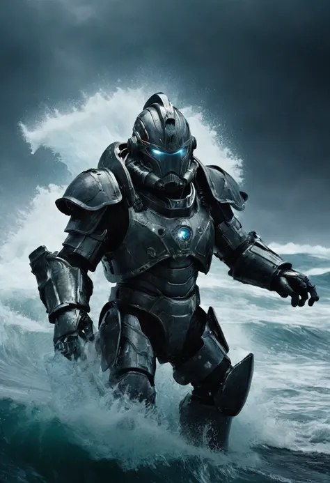 dynamic epic cinematic scene, dark and disturbing dream showing tail_Prower as a war general wearing power armor, water color impressionistic tidal wave
. best qualityer, high resolution. created by a genius artist, but crazy and depressed. dark beauty, I...