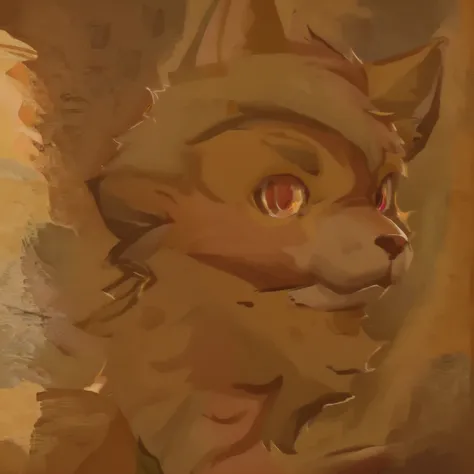 there is a drawing of a cat with a big head, furry wolf, furry character portrait, anthro wolf face, lineless, fursona art, wolf...