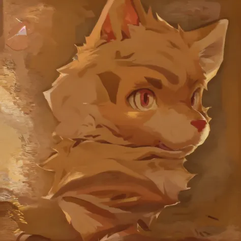 there is a drawing of a cat with a big head, furry wolf, furry character portrait, anthro wolf face, lineless, fursona art, wolf...