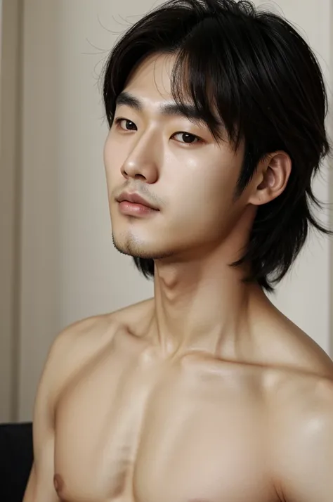 Very attractive and sexy 28 year old Korean man with soft look full lips