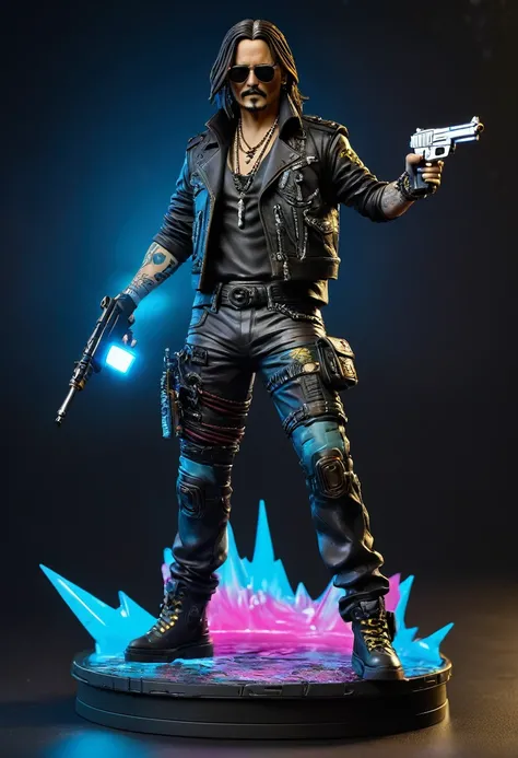 Johnny Depp as Johnny Silverhand from game Cyberpunk 2077 3D figurine