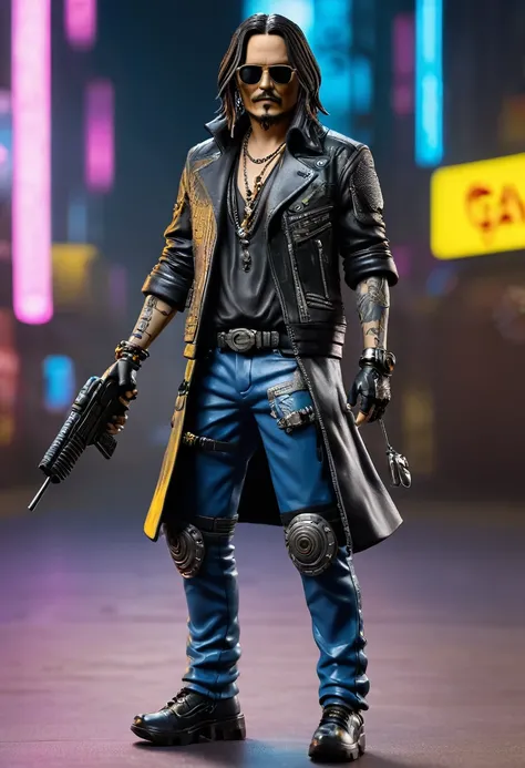 Johnny Depp as Johnny Silverhand from game Cyberpunk 2077 3D figurine