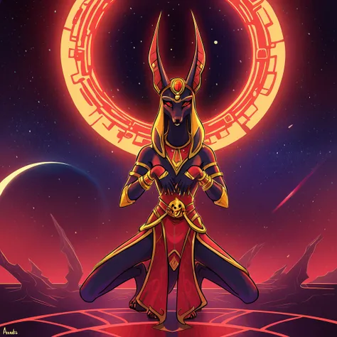 space is crimson death in Anubis art style