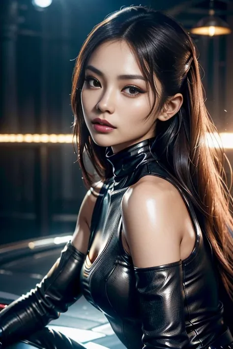 primitive，tmasterpiece，ultra fine photoest qualtiy，Ultra-high resolution，Photoreality，rays of sunshine，full-body portraits，stunningly beautiful，，dynamicposes，A young woman jihyo twice from korea race (her face mixture causcasian russian and korean，brown Vi...