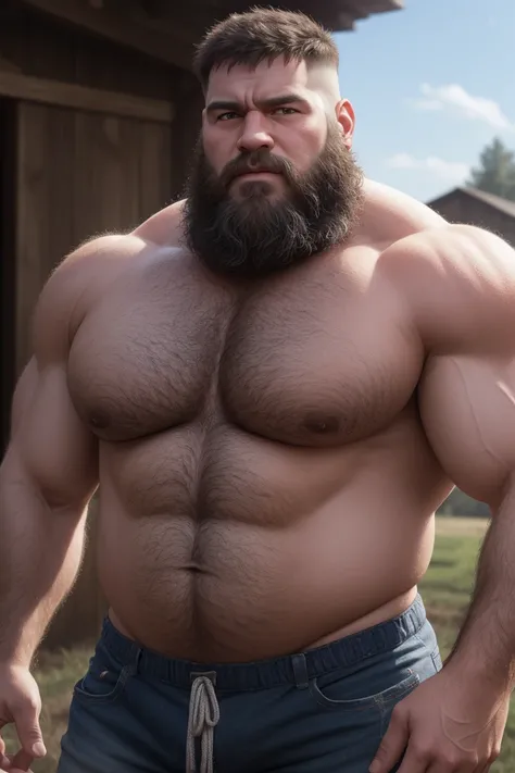 8K HIGH RESOLUTION HDR Very Extremely Realistic Very Detailed High Quality Create a professional studio-style 8K HDR Very Real photograph featuring a middle-aged daddy rugged bodybuilder muscle bears man , burly, very realy detailed hairy, 8K very realisti...