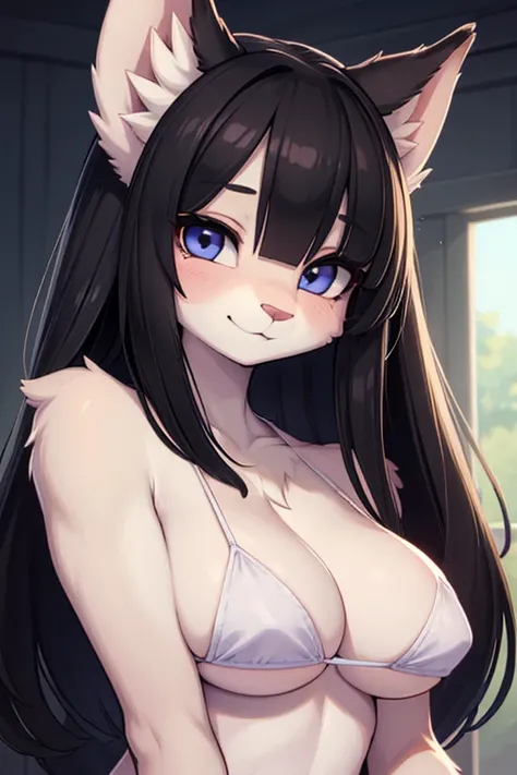 Beautiful anthropomorphic girl Cow 18 years old., largeeyes, ,  and slim, 8k, quality, (very detailed title: 1.0), (The face is very delicate.: 1.0), (very fine hair: 1.0), wearing bikini, highly detailed official artwork, beautiful anime art style, clean ...