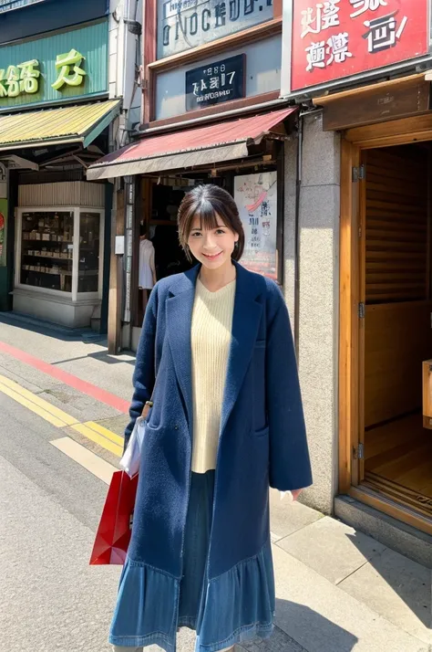 ((Highest quality)), ((masterpiece)), (detailed), Japanese,Street Corner,Beauty,Shopping,Tokyo,Mature Woman,50th Generation