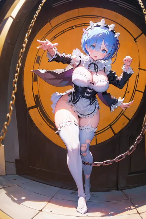 Plump、Show your pants、(((((Fighting Pose)))))、Weapons Morningstar、((Underground Prison))、((The floor beneath my feet is crumbling))、((((Rem in chains)))),(((((Fisheye Lens)))))、(((((Super huge breasts))))、((((Plump thighs))))、(((Rem from Re:Zero)))、((looki...