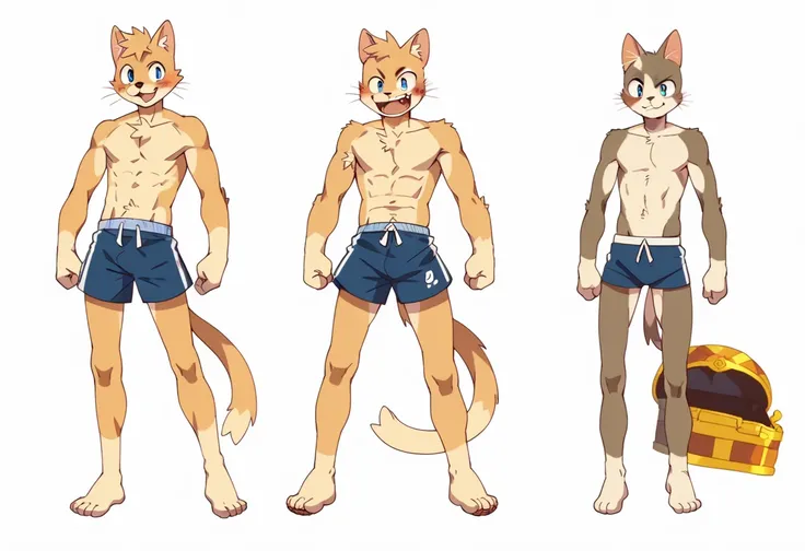 score_9, score_8_up, score_7_up, male, furry, full body, high quality, hires, anthro, teenager, 16 years old, domestic cat, yell...