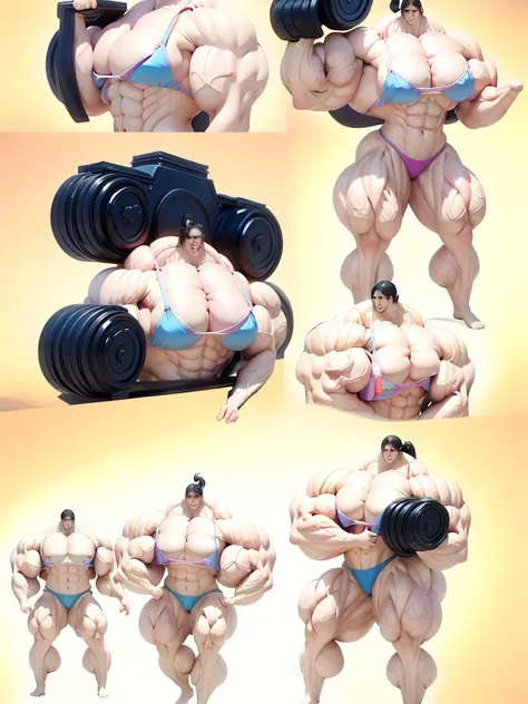 Highest quality、High resolution、Very detailed、Bright lighting、One girl、Full body photo、Black Hair、(((Short Hair)))、smile、(((Big Tits)))、(((Bikini)))、(((muscular)))、(((Hyper huge Muscle:1.2)))、(((Incredibly large muscles:1.2)))、(((Extremely large muscles:1....