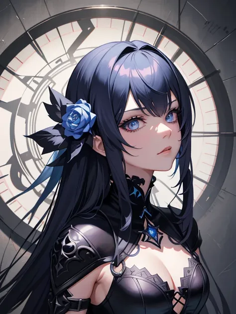 Anime girl with blue eyes and gothic makeup, Detailed digital anime art, Guviz-style artwork, Stunning anime face portrait, wlop rossdraws, 8K high quality detailed art, 4k highly detailed digital art, detailed matte fantasy portrait, rossdraws portrait, G...