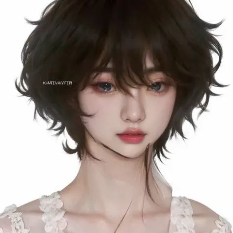 Taehyung Kim, taehyung kom from bts, a close-up of a person with lipstick in their hand, kawaii realistic portrait, anime realism style, estilo semi-realistic anime, semi-realistic anime, realistic anime art style, realistic anime art style, cute anime por...