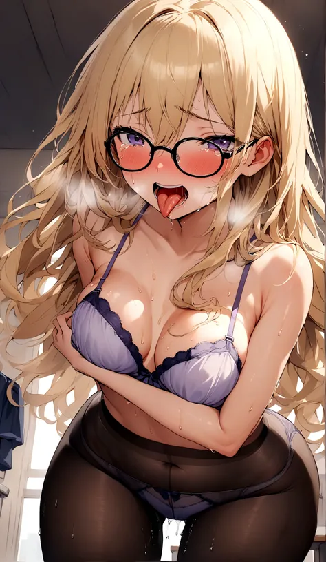 young woman、15 years old、Long Hair、Glasses girl、high school girl、Blazer Uniform、tears、Beautiful woman、Very thick thighs、The face of climax、Sticking out tongue、cry、shout、classroom、Please sit down and spread your legs...、Best image quality、High resolution、ma...