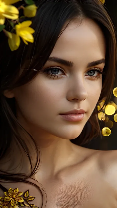 A beautiful detailed woman, a light gold screen applied to the intricate and detailed golden face like a tattoo, (best quality, 4k, 8k, high resolution, masterpiece: 1.2), ultra-detailed, (realistic, photorealistic, photorealistic: 1.37) , HDR, UHD, studio...