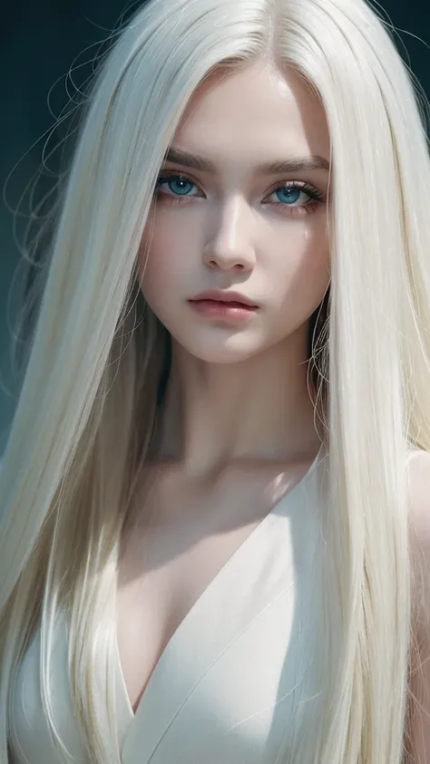 masterpiece, Highest quality, (alone focus), (Perfect Face:1.1), (High detail:1.1), (Ultra-detailed eyes), dramatic, 1 person, (Pale skin), Long white hair, Psychic Eyes, (Thin eyebrows), alone, Long Hair, Tiago Azevedo, moon, night, White luxury suit, Pou...