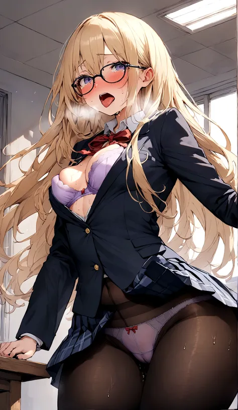 young woman、15 years old、Long Hair、Glasses girl、Impure intercourse、high school girl、Blazer Uniform、tears、Beautiful woman、Very thick thighs、The face of climax、Sticking out tongue、cry、shout、classroom、Please sit down and spread your legs...、Best image quality...