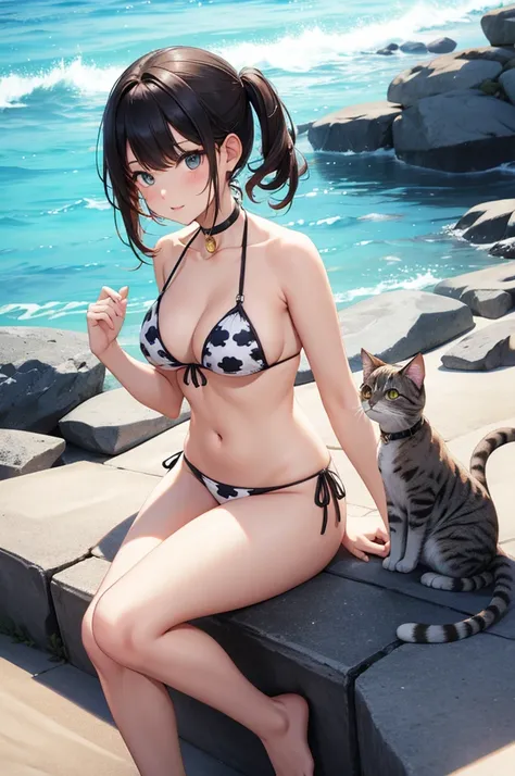 cat print bikini