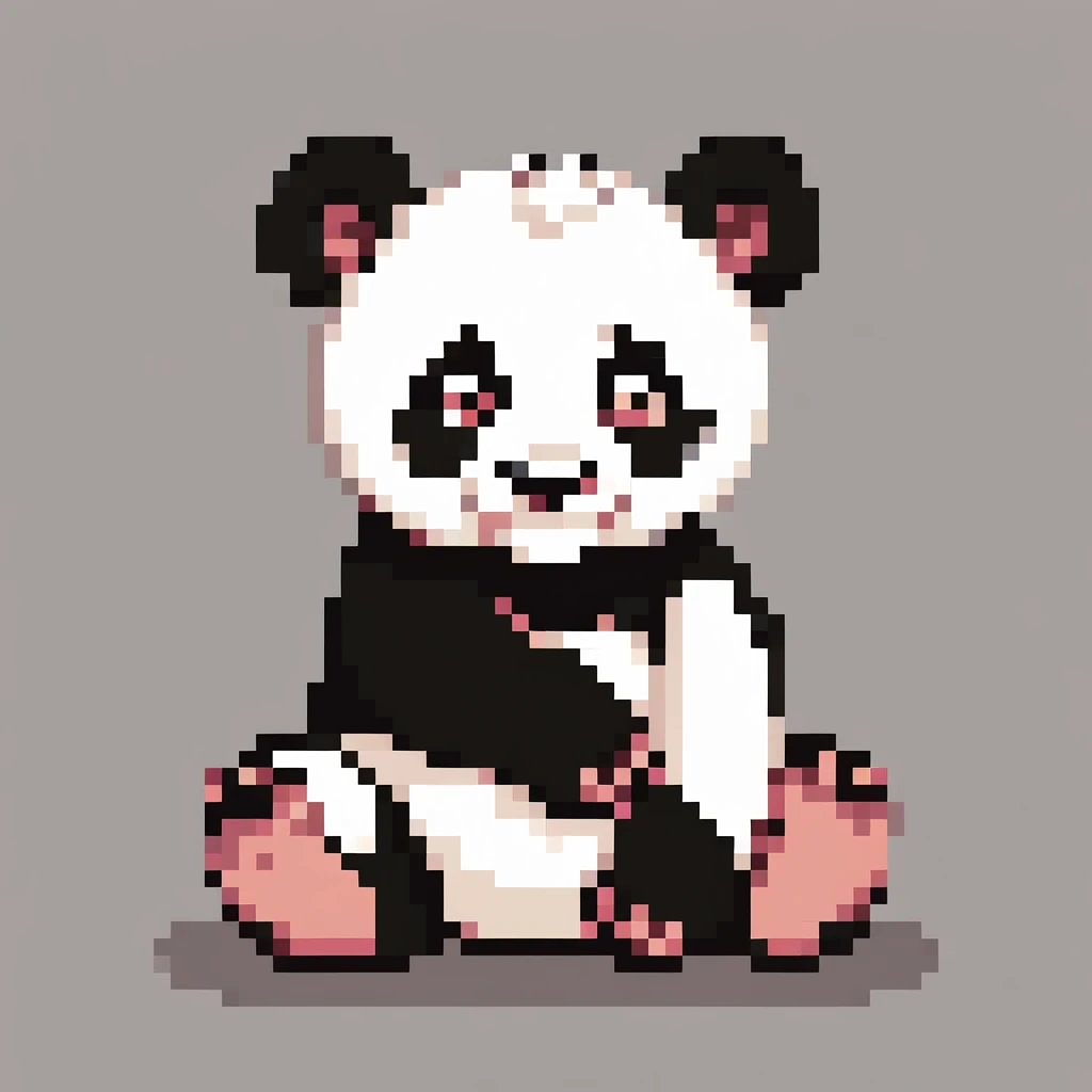 Panda,  Pixel art, PixArFK, 