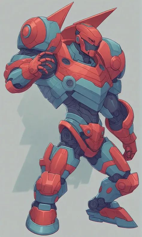  in kinu-sensei artstyle, Kinu Nishimura style, muted pastel colors, 1boy, solo, hardboiled, reploid, dynamic pose, In this image, we see Megaman X, the protagonist from the "Megaman X" series, with a design inspired by his appearance in "Megaman X8". The ...