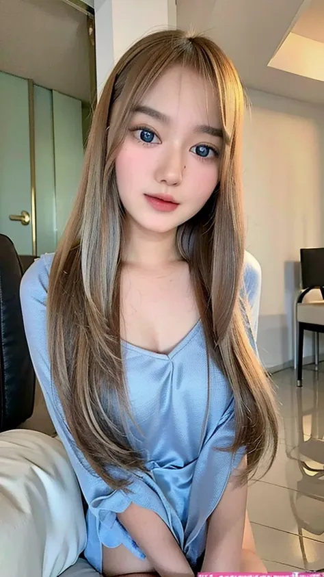 silver shiny hair、super long straight silky hair、dazzling blonde super long silky hair、18 years old cute little beautiful face、a...