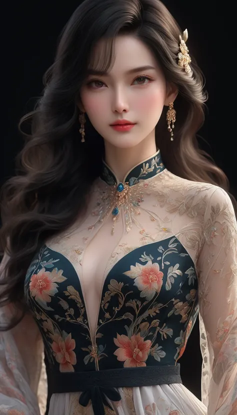 ((最大16K解像度のmasterpiece:1.6)),beautiful,Highest quality,Absolutely wonderful,Very detailed,Ultra-high resolution,masterpiece,Realistic,Realistic,Increased depth of field,Cinematic Light, 
One elegant mature woman, Long black hair,beautiful顔,Very detailedな顔の...