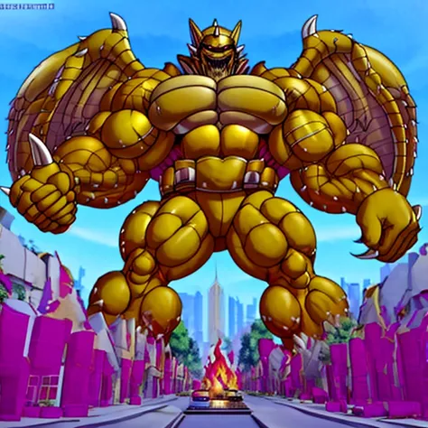 (Solo. masterpiece. official art. 8k. best quality. detailed full body. full body.)
(situation 1 : dominating Rubeus J. Rubeus J is over 1000 meters long. focus GIANT mechanical Muscular Rubeus J is trampling the city. Looking down. macro. stomp. Low-angle...