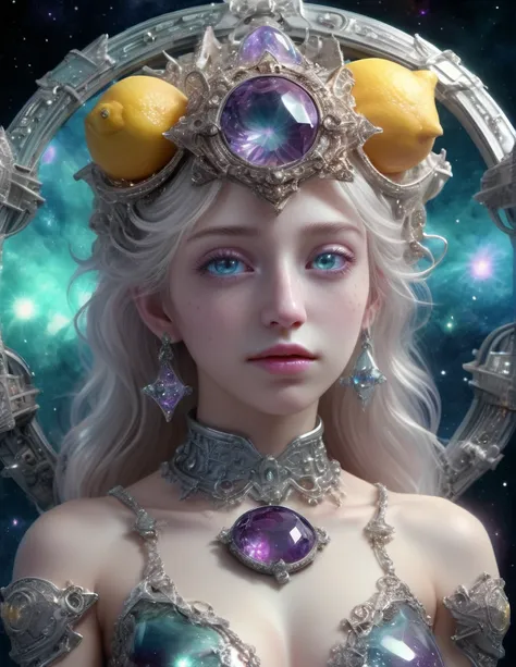 the portrait of an absurdly beautiful,graceful,elegant,sophisticated,young woman made of lemons,an ultrafine hyperdetailed photo by kim jung gi,irakli nadar,intricate linework,bright colors,octopath traveler,final fantasy,unreal engine 5 highly rendered,gl...