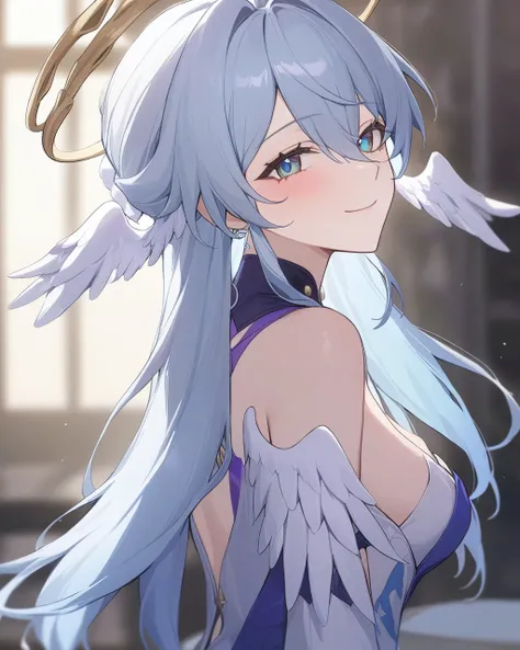 masterpiece,best quality,robin_(honkai:_star_rail), head_wings, angel, virtual_youtuber, 1girl, white_wings, looking_at_viewer, ...