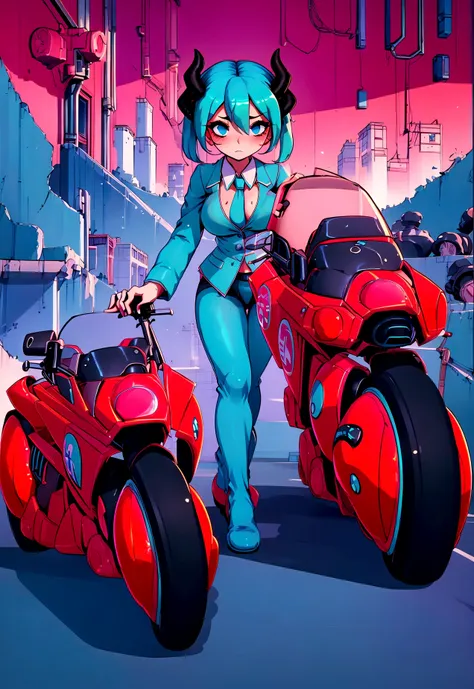 (score_9, score_8_up, score_7_up), lum, solo, long hair, bangs, blue hair, blue eyes, aqua hair, horns, eyeshadow, large breasts, looking at viewer, blush, (masterpiece), perfect sexy female body, (sexy and seductive pose:1.3), street, mountain, EPsoaSinon...