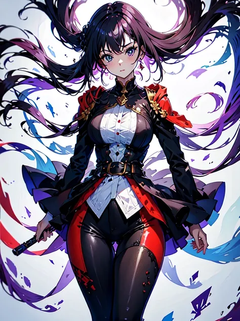 There&#39;s a screw in the head, maid, Evil Eye, A bad looking person with white eyes, Purple eyeliner,whole body絵, She is wearing a maid uniform and the background is a dark and desolate landscape., Horror movie atmosphere. Her figure is extremely beautif...